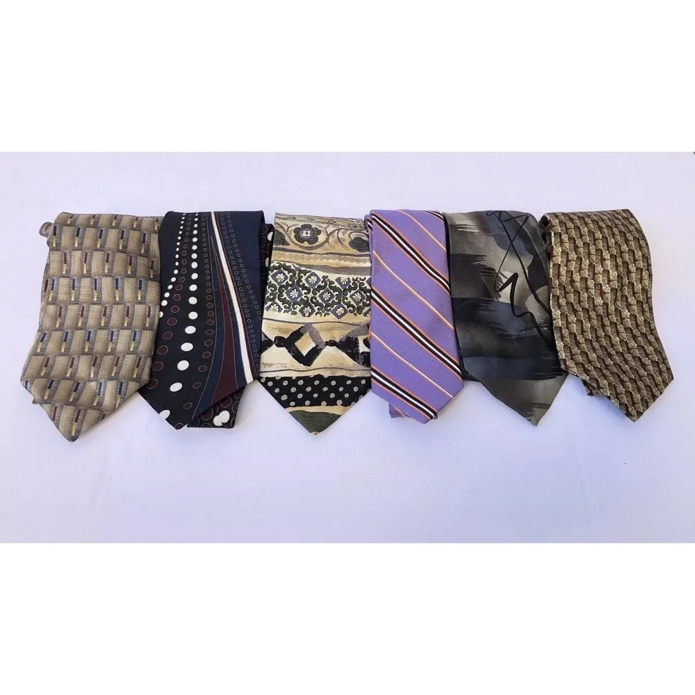 6 Pack Mens Casual Design Self Tie Neck Tie Formal Party Wedding Prom Dressy Tie